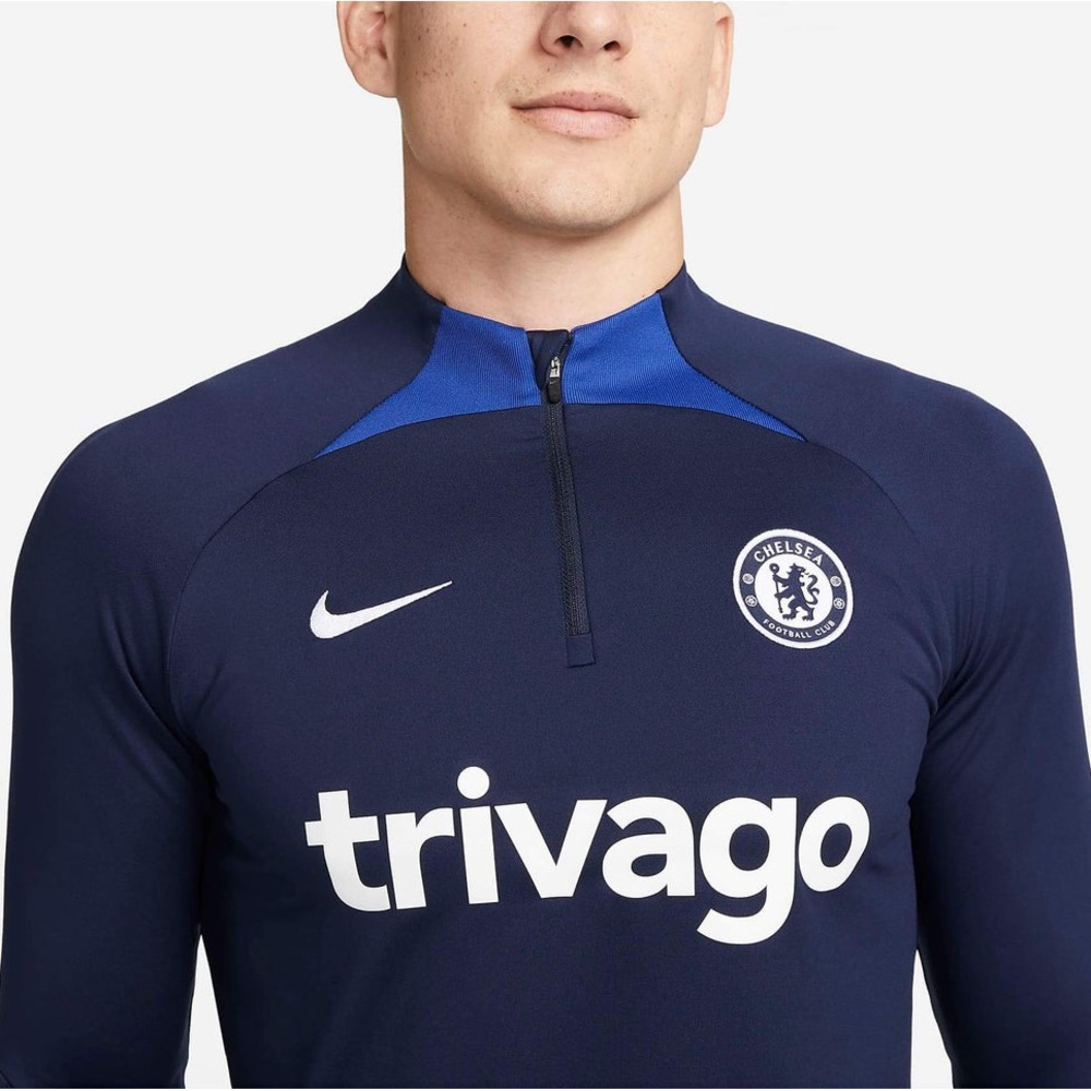 Nike Exclusive Chelsea Dri-Fit Strike Drill Stretch Active Top sz XL Navy/White - Picture 3 of 14